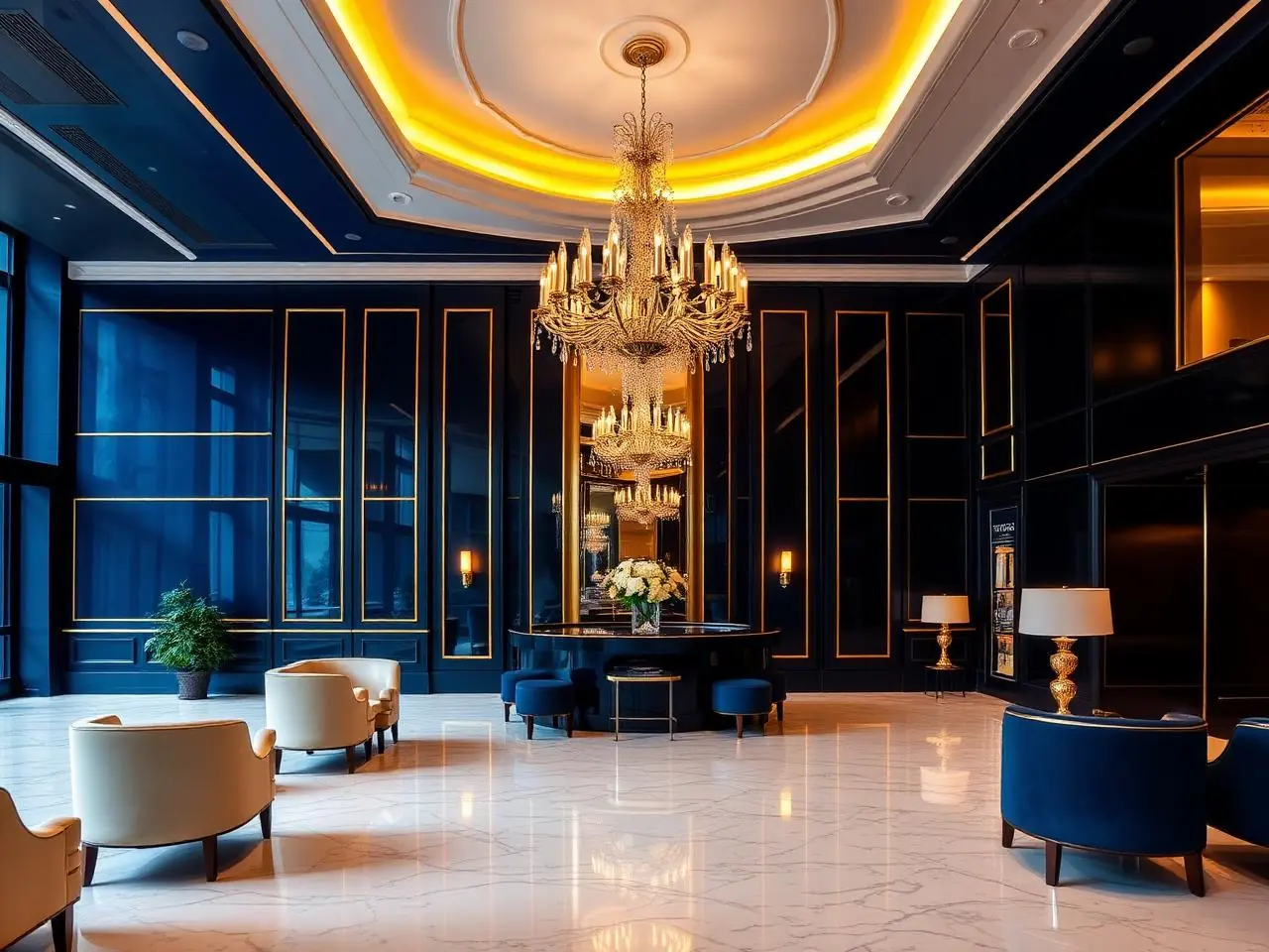 Hall d'hôtel 5 étoiles — chantier Boyer Peinture